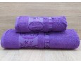 Набор бамбуковых махровых полотенец турецких Zeron 50х90+70х140  Bamboo Agaс Desen фиолетовый 2