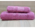 Набор бамбуковых махровых полотенец турецких Zeron 50х90+70х140 Bamboo Agaс Desen розовый 1