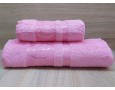 Набор бамбуковых махровых полотенец турецких Zeron 50х90+70х140 Bamboo Agaс Desen розовый 3