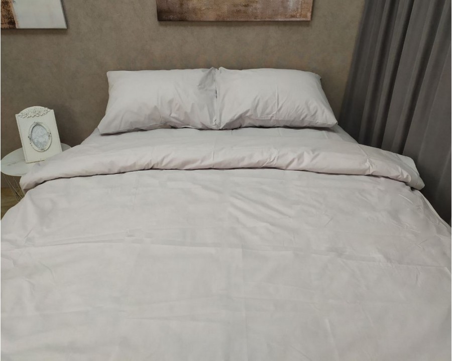 Постельное белье LARA бязь d11193d Light grey двуспальное