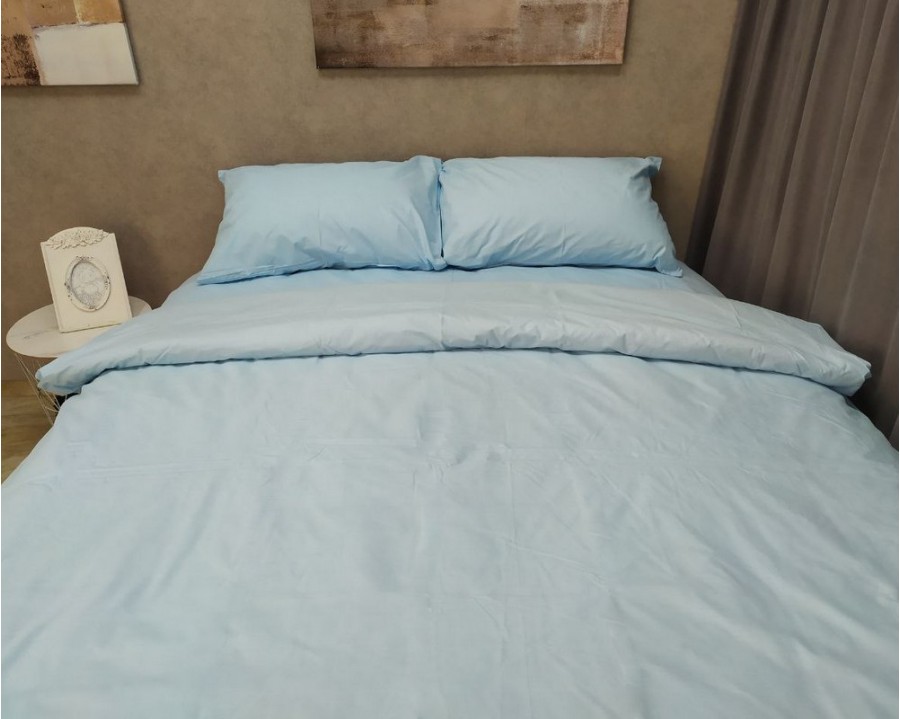 Постельное белье LARA бязь d11182e Blue евро