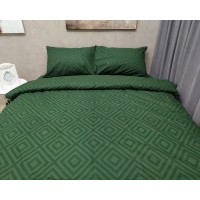 Постільна білизна LARA бязь d11188e Ромб Green євро