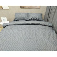 Постільна білизна LARA бязь d11183e Ромб Grey євро