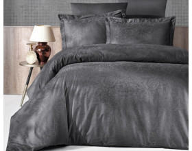 Турецкое постельное белье First Choice Cotton Satin Tecna Anthracite евро