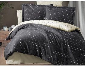 Турецкое постельное белье First Choice Cotton Satin Point Anthracite евро