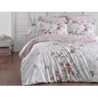 Турецька постільна білизна First Choice Cotton Satin Matilde White євро