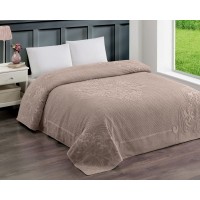 Махрове простирадло-покривало Zeron Turkey 200х220 Bawer Dark Bej