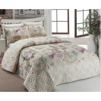 Покрывало стеганое Eponj Home Angel Bej 200х220 с наволочками 50х70