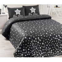 Покрывало стеганое Eponj Home White Star Siyah 200х220 с наволочками 50х70