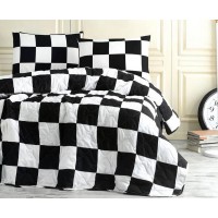 Покривало стьобане Eponj Home BW Dames 200х220 з наволочками 50х70