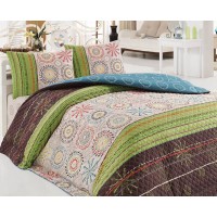 Покрывало стеганое Eponj Home Aries Yesil 200х220 с наволочками 50х70