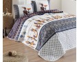 Покрывало стеганое Eponj Home Afrika Pigme Lacivert 160х220 с наволочкой 50х70