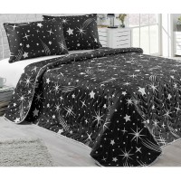 Покрывало стеганое Eponj Home BW Halley siyah 160х220 с наволочкой 50х70