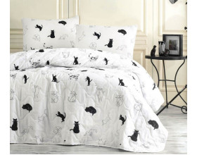 Покрывало стеганое Eponj Home BW Patte 160х220 с наволочкой 50х70