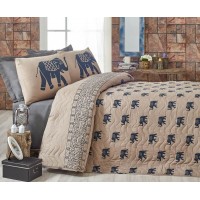 Покрывало стеганое Eponj Home Fil Mavi 160х220 с наволочкой 50х70