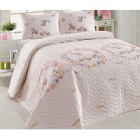 Покривало стьобане Eponj Home Unicornlar Pembe 3 200х220 з наволочками 50х70