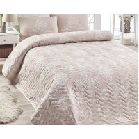 Покривало стьобане Eponj Home Kralice Vizon 160х220 з наволочкою 50х70