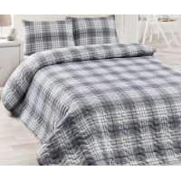 Покрывало стеганое Eponj Home Burberry Siyah 160х220 с наволочкой 50х70