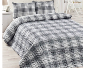 Покрывало стеганое Eponj Home Burberry Siyah 160х220 с наволочкой 50х70