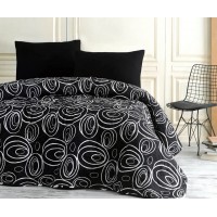 Покрывало стеганое Eponj Home BW Ring 160х220 с наволочкой 50х70