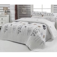 Покрывало стеганое Eponj Home Atlantis Beyaz 160х220 с наволочкой 50х70