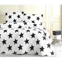 Покрывало стеганое Eponj Home BW Big Star 160х220 с наволочкой 50х70