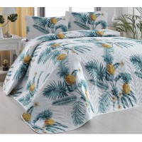 Покрывало стеганое Eponj Home Custom Ananas Beyaz 200х220 с наволочками 50х70