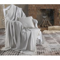 Плед-покрывало хлопковое Eponj Home Keten Etnik Gri 170х220