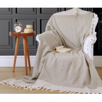 Плед-покрывало хлопковое Eponj Home Keten Etnik Hardal 170х220