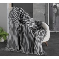 Плед-покривало бавовняне Eponj Home Keten Verda Siyah 170х220