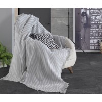 Плед-покрывало хлопковое Eponj Home Keten Verda Gri 170х220