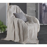 Плед-покривало бавовняне Eponj Home Keten Verda Bej 170х220