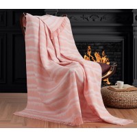 Плед-покривало бавовняне Eponj Home Keten Desibel Pudra 170х220