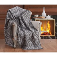 Плед хлопковый Eponj Home Keten Damask Kiremit Haki 170х220