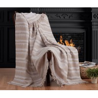 Плед-покрывало хлопковое Eponj Home Keten Desibel Bej 170х220