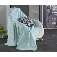Плед-покрывало хлопковое Eponj Home Keten Verda SuYesili 170х220