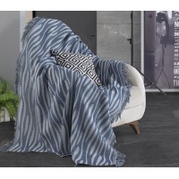 Плед-покрывало хлопковое Eponj Home Keten Verda Petrol 170х220