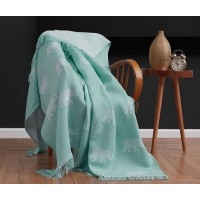 Плед-покривало бавовняне Eponj Home Keten Fil Su Yesili 170х220