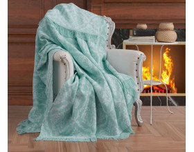 Плед хлопковый Eponj Home Keten Damask SuYesili 170х220