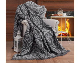 Плед хлопковый Eponj Home Keten Damask Siyah 170х220