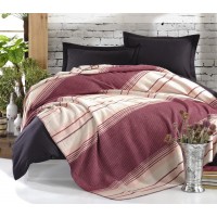 Плед-покрывало Eponj Home Kisilik Cizgili Visne 180х220