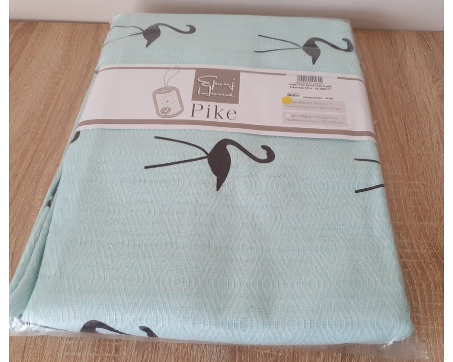 Покрывало вафельное Eponj Home 160х235 Dogal Pike Baskili Flamingo Mint