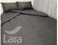 Постельное белье LARA сатин-страйп черное d13003d2 двуспальное