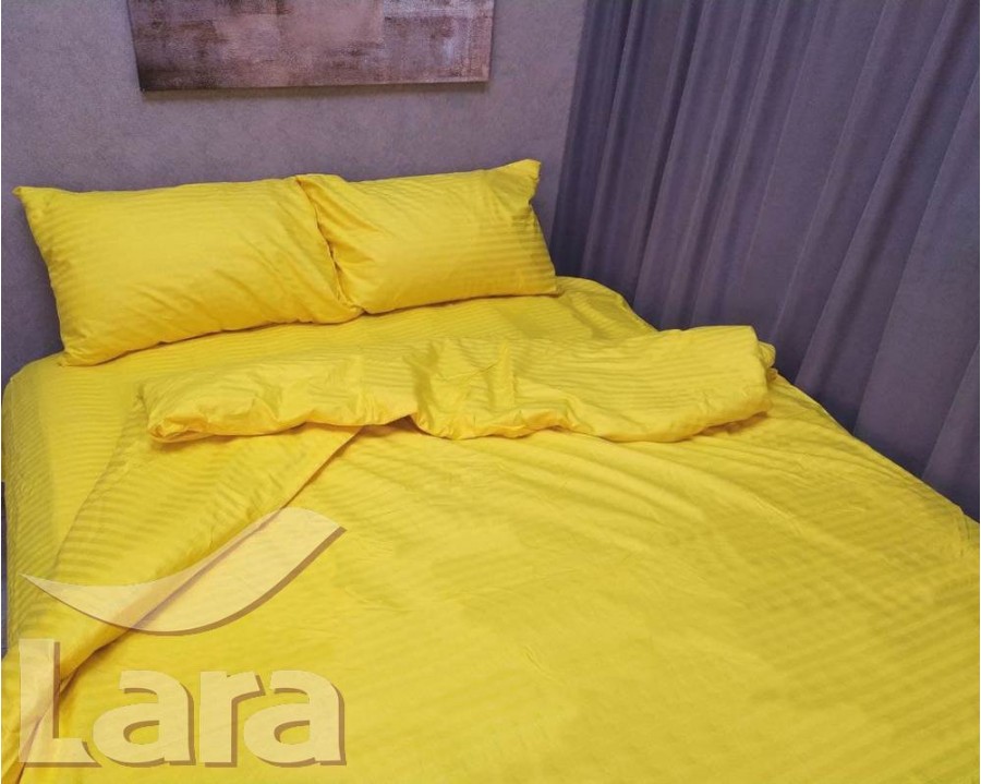 Постільна білизна LARA сатин-страйп Yellow d13069e євро