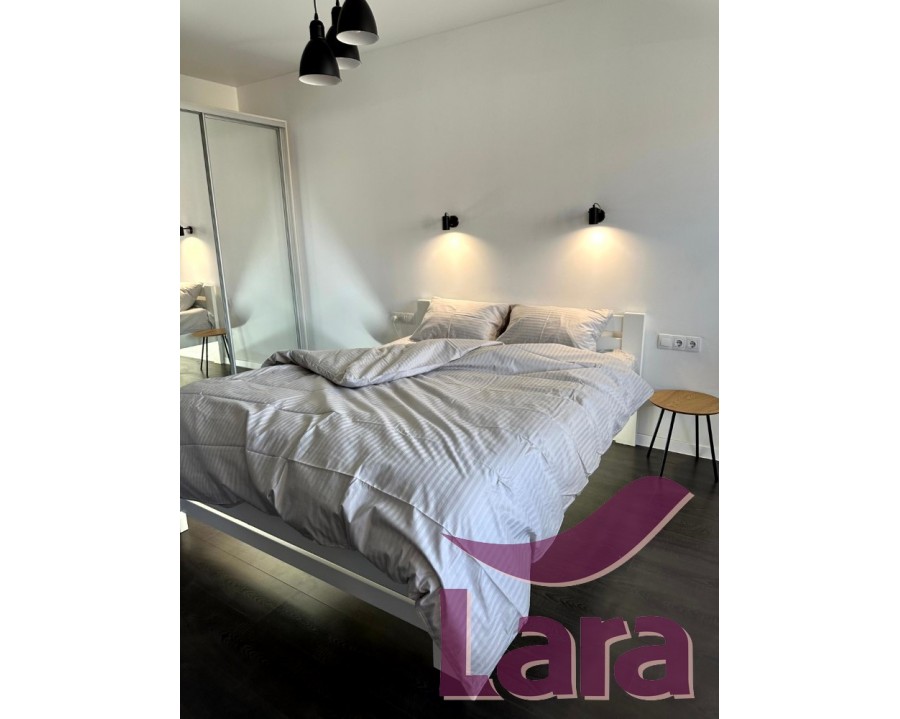 Постельное белье LARA сатин-страйп Light gray d13040d двуспальное