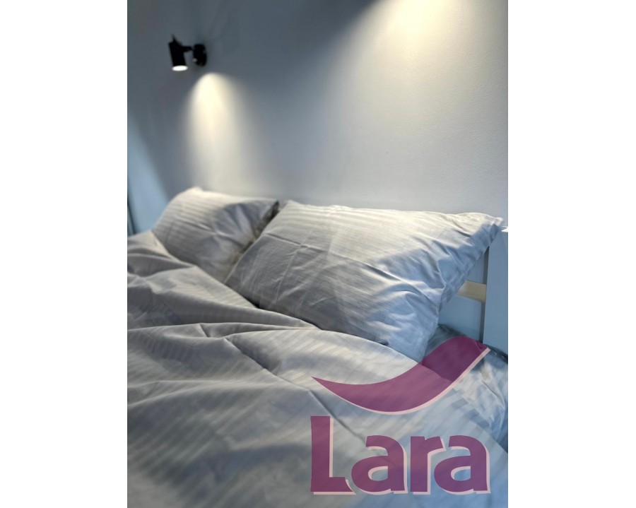 Постельное белье LARA сатин-страйп Light gray d13040s семейное