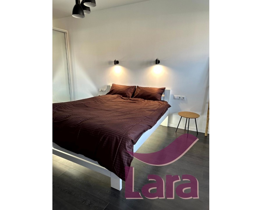 Постельное белье LARA сатин-страйп Brown d13034d двуспальное