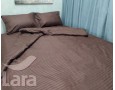 Постельное белье LARA сатин-страйп Brown d13034s семейное
