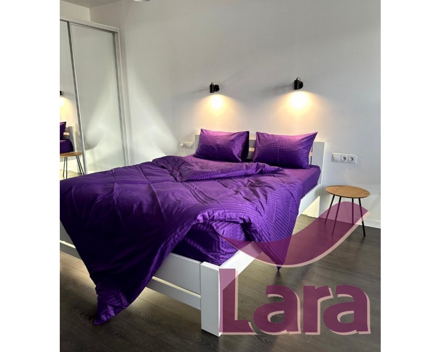 Постільна білизна LARA сатин-страйп Blue Berry d13058d двоспальна