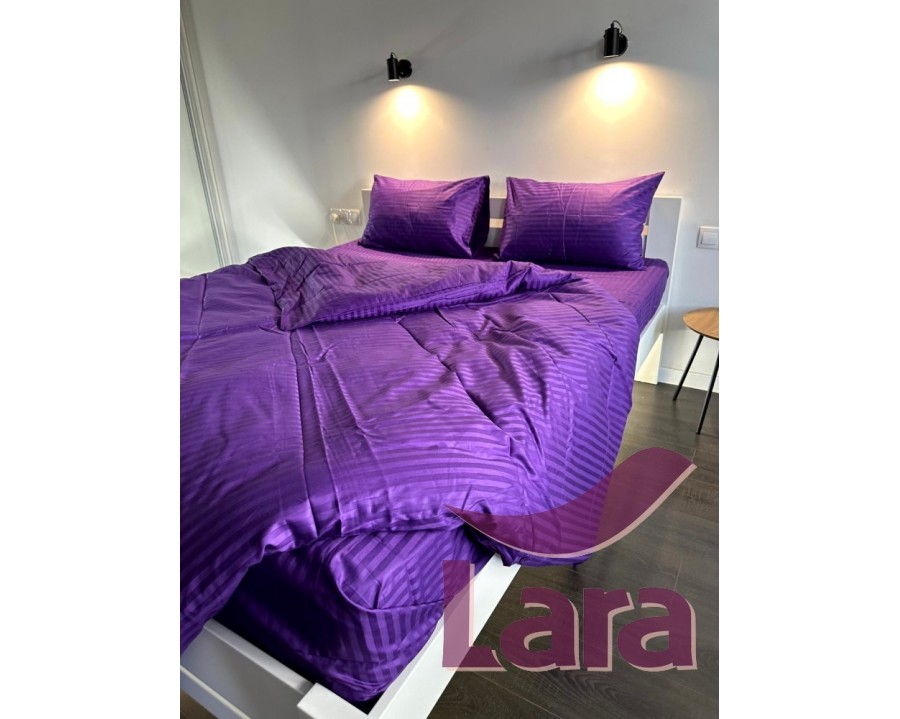 Постільна білизна LARA сатин-страйп Blue Berry d13058e євро